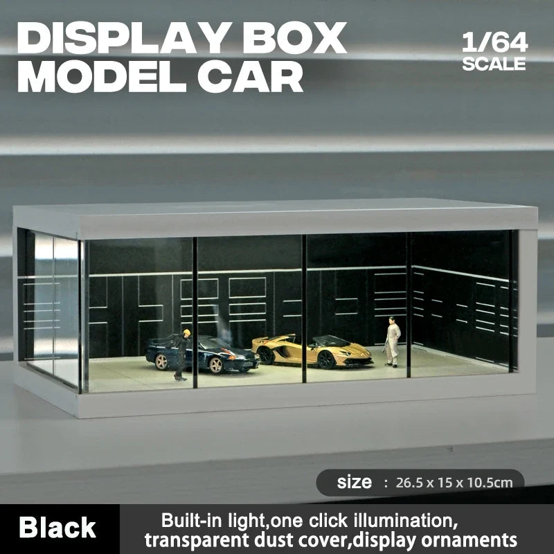 1/64 Scale Model Car Parking Space — Lighted Simulated Display Scene (Figures & Cars Not Included)