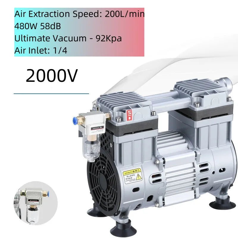220V Small Oil-Free Silent Vacuum Pump – Laboratory & Industrial Negative Pressure Air Pump