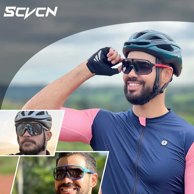 Photochromic UV400 Cycling Sunglasses – Men's & Women's Sports Eyewear for Running, Road, and Mountain Biking