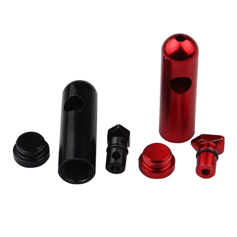 Mini Aluminum Snuff Tube - 54mm Colored Metal Round Nose Bullet-Style Container