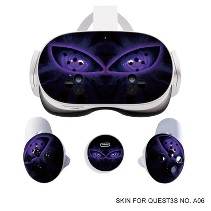 Skin Stickers for Meta Quest 3S VR Headset & Controllers – Vinyl Protective Decals with Halloween Pattern for Oculus 3S