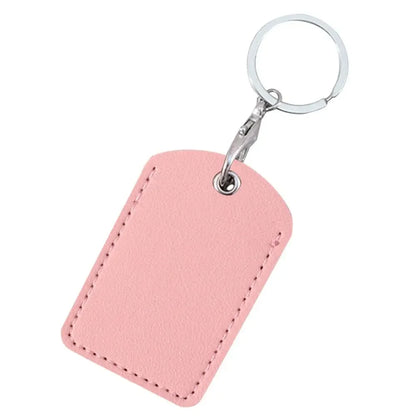 PU Leather Bag Pendant Card Sleeve – Rectangle Keychain Badge Holder for AirTag