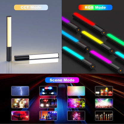 LUXCEO P400 RGB LED Light Wand for Photography & Video – CRI95+ Handheld Studio Tube Lamp 2500K-6500K for Vlogging & Content Creation