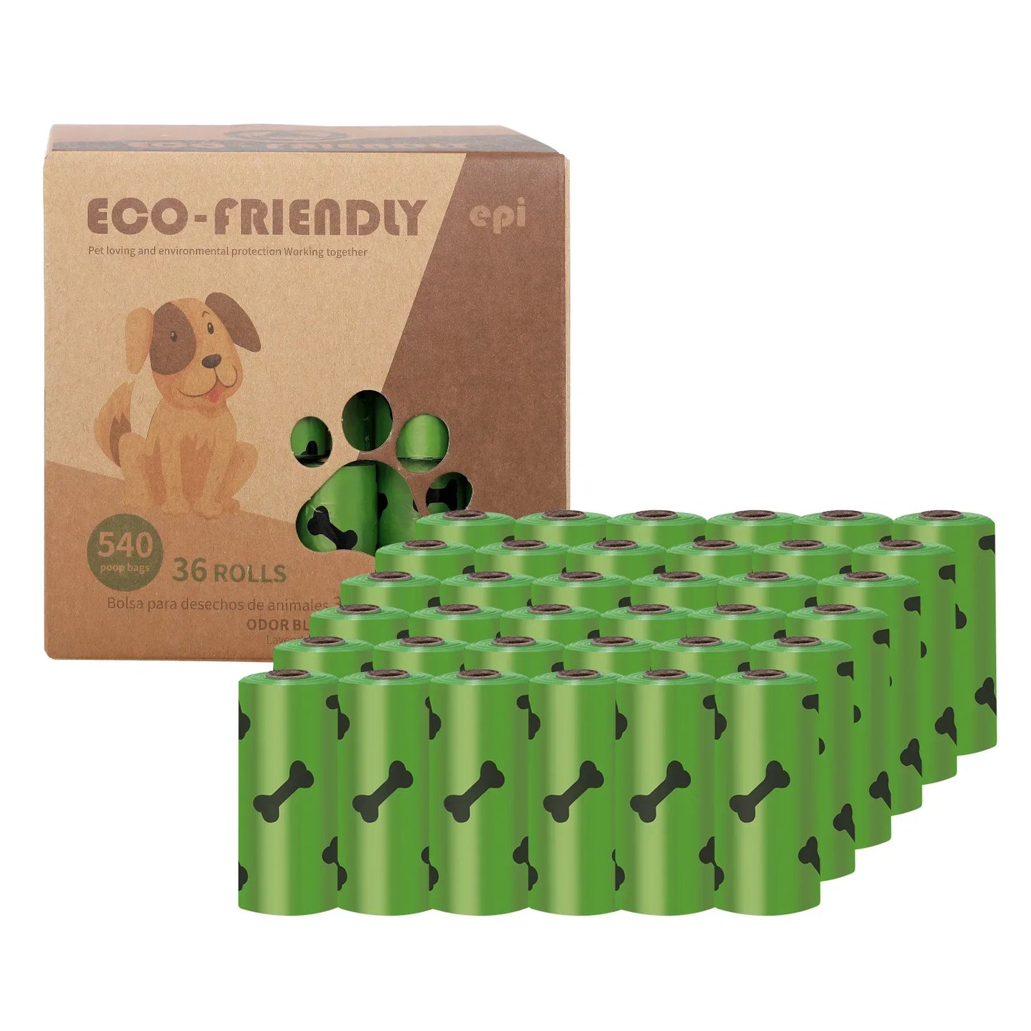 EPI Biodegradable Dog Poop Bags: Pet Garbage Bag Dispenser for Dog Cleaning Supplies - Eco-Friendly Dog Products