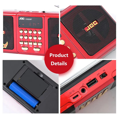 Portable Bluetooth FM Radio Speaker — Wireless Stereo with USB, TF Card & Rechargeable Battery