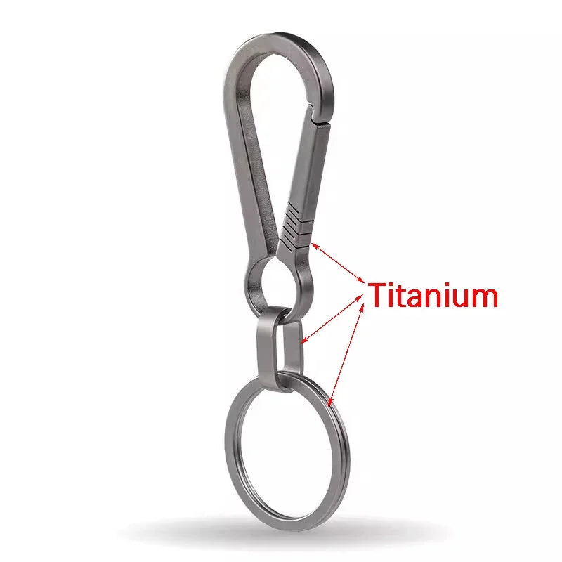Titanium Carabiner Keychain – Hook Key Ring with Bottle Opener for Camping, Hiking & Outdoor Travel