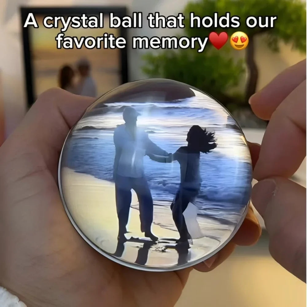 3D Video Crystal Ball Lamp - DIY Memory Glass Sphere with 2.7" Screen & 4GB Video Player, Gift Idea