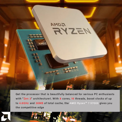AMD Ryzen 7 5700X – 3.4GHz 8-Core 16-Thread CPU Processor, 7nm, L3=32MB, Socket AM4 Gaming CPU