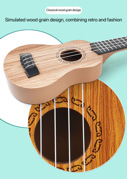 35cm Children’s Toy Guitar – Playable Beginner Instrument with Paddles, Simulated Ukulele Music Toy