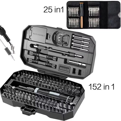 152/25-in-1 Precision Screwdriver Set – Laptop & Electronics Repair Tool Kit with T5 T6 Torx Bits for Professional Use