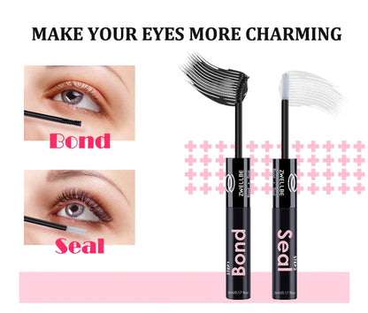 Lash Bond, Seal, and Remover Kit – Waterproof Cluster Eyelash Glue, Strong Hold, Fast Removal for DIY Extensions
