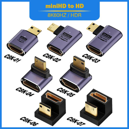 HDMI-Compatible Cable Adapter – Mini/Micro HDMI to HDMI 2.1 Converter, 48Gbps, 8K60Hz, 4K120Hz for PS4, PS5, Laptop, PC, Projector