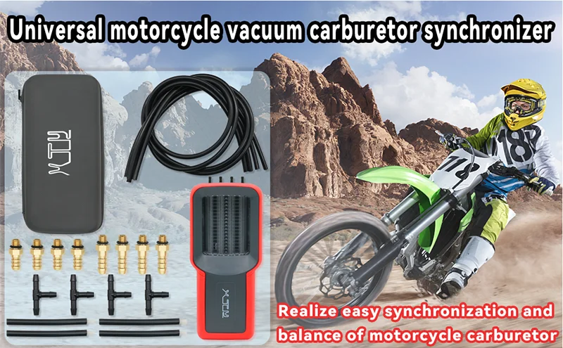 Universal Carburetor Synchronizer — Carb Synchrometer Vacuum Gauge for 1, 2 & 4 Cylinder Motorcycles