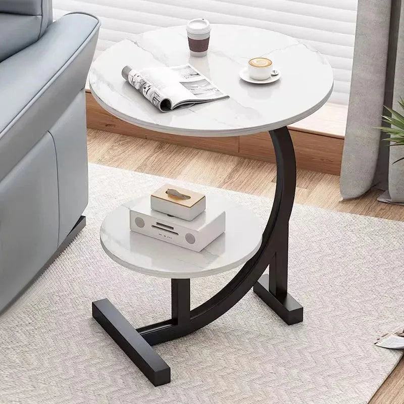 Modern Small Side Table - Compact Bedside Nightstand & Coffee Table for Bedroom, Living Room, Sofa & Balcony