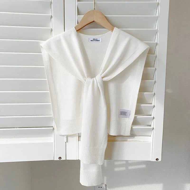 Lightweight Knitted Shawl for Women – Style Summer Cape with Fake Collar