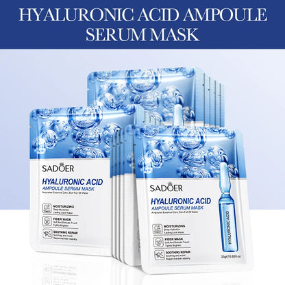 15PCS 24K Gold Hyaluronic Acid Face Masks – Firming, Moisturizing & Brightening Hydrating Skincare