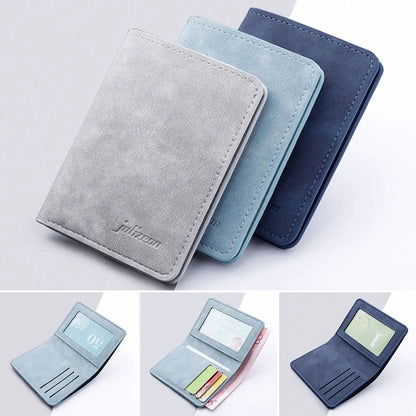 New Style Mini Thin Men's Wallet: Card Holder Purse Coin Pouch - Short Vertical PU Leather Wallet for Change and Money
