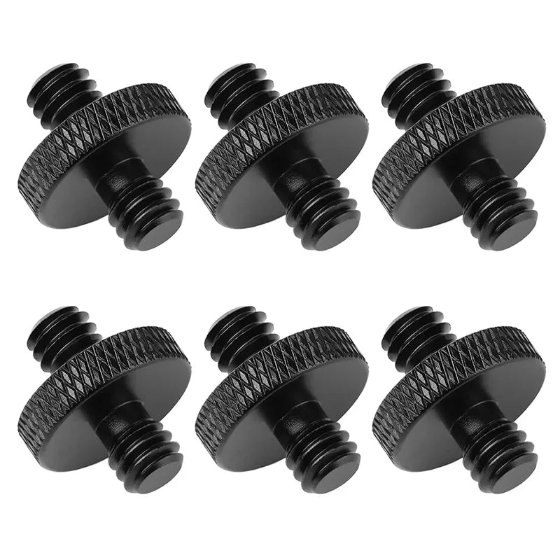 1/4 Inch Male Tripod Screw Adapter - Double Head Threaded Stud Converter for Camera Tripod Microphone Mount Accessories