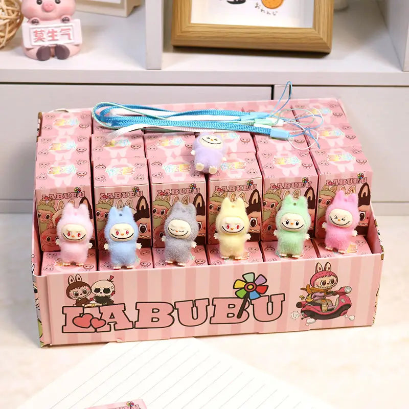Cartoon Labubu Resin Plush Blind Box Pendant – Cute Backpack & Desktop Accessory for Kids
