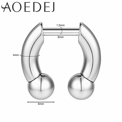AOEDEJ 16G Stainless Steel Plug-In Style Nose Ring – Spike Ox Horn Septum Ring for Men & Women Large Gauge Body Piercing (8–10mm) Single Piece