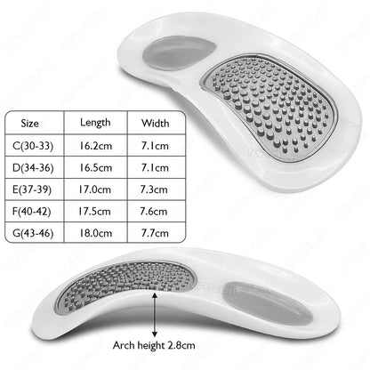 Orthopedic Half Insoles - Removable Foot Arch Support & Massage Shoe Pads for Daily Comfort