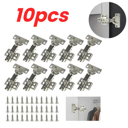 10Pcs Full Overlay Soft Close Hidden Hinges – Steel Hinges for Furniture & Kitchen Cabinet Doors with Screws