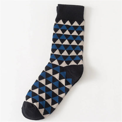 Colorful Striped Art Socks for Men – Rainbow Zebra Pattern Winter Fashion Crew Socks, Unisex Business Casual Combed Cotton Dropshipping Socks