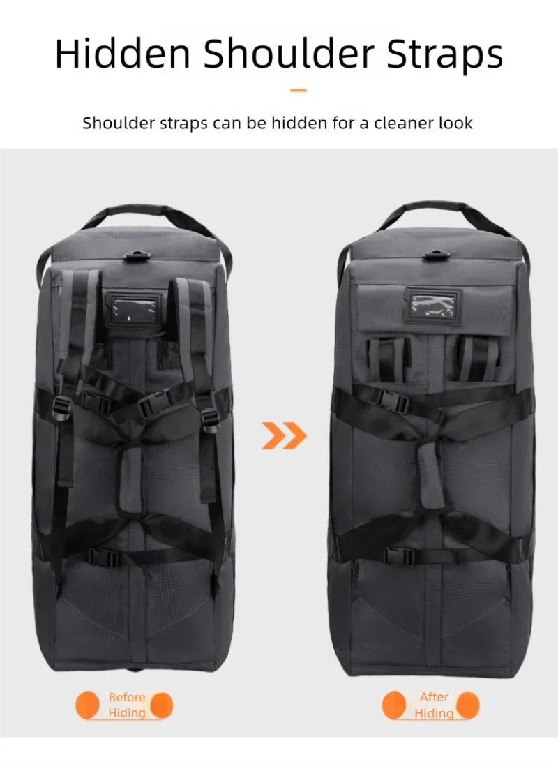 80L Rolling Duffle Bag with Wheels – 31" Heavy-Duty Foldable Travel Duffel, Water-Resistant Luggage with Shoulder Strap