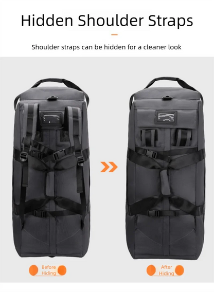 80L Rolling Duffle Bag with Wheels – 31" Heavy-Duty Foldable Travel Duffel, Water-Resistant Luggage with Shoulder Strap