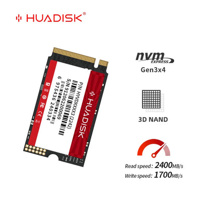 HUADISK M.2 NVMe SSD 2242 PCIe Internal Solid State Drive | 128GB 256GB 512GB 1TB for Orange Pi 5, Lenovo S540