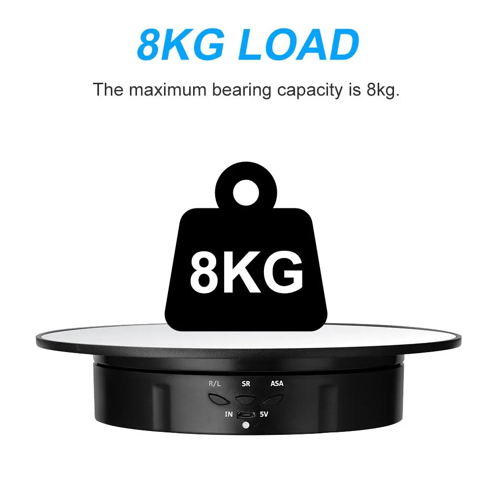 Motorized Rotating Mirror Display Stand - Three Speeds, Turntable Holder, USB Power Supply for Rotating Shooting