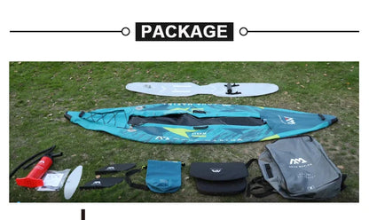 AQUA MARINA STEAM Inflatable Sport Kayak – 1-2 Person PVC Canoe Dinghy Raft with Pump, Seat & Drop Stitch Floor