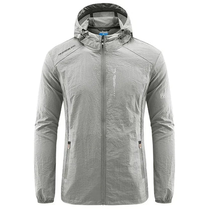 Men’s UPF 50+ UV Protection Jacket - Quick-Dry Lightweight Hooded Windbreaker for Hiking, Fishing and Cycling