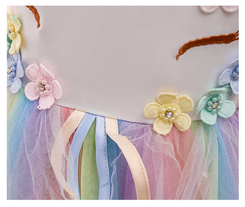 Baby Girls Unicorn Tutu Dress – Pastel Rainbow Princess Birthday & Halloween Costume