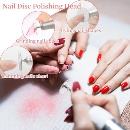 60-Piece Replaceable Sanding Paper Set – 25mm Pink Pedicure Nail Bit with Metal Disk for Foot Care