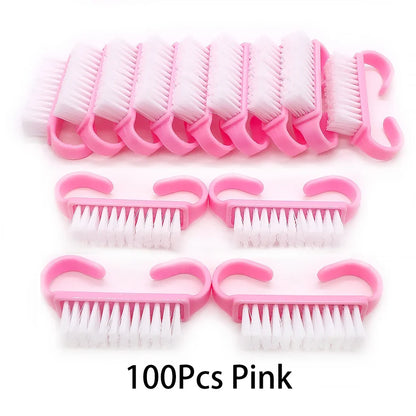 10/20/50/100pcs Nail Cleaning Brush Set - Handle Grip Fingernail Scrubber Tools for Men & Women Manicure Care