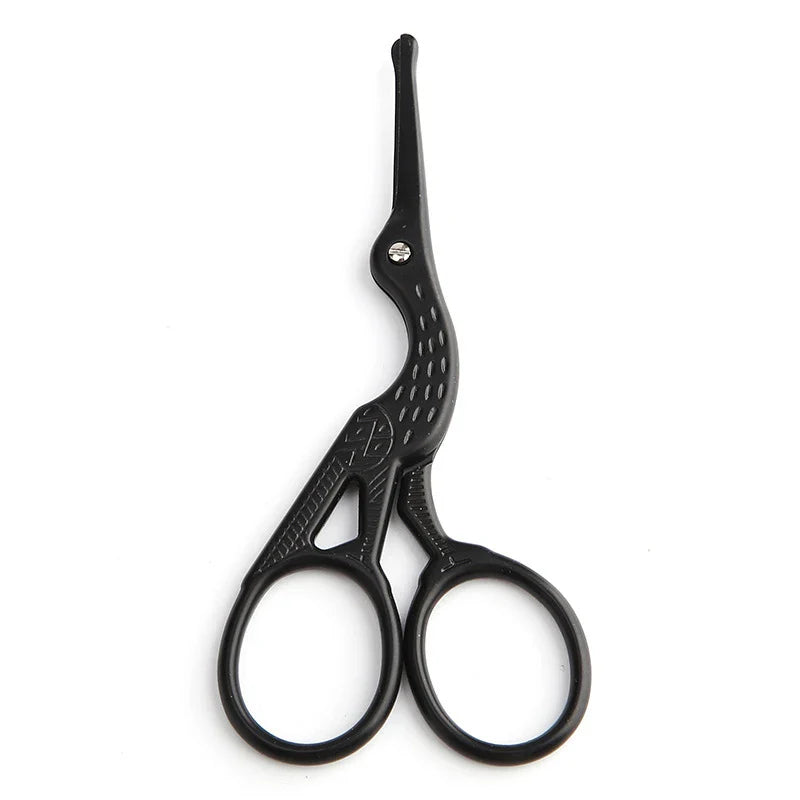 Stainless Steel Small Nail Scissors Eyebrow & Nose Hair Trimmer with Tweezers Manicure Facial Makeup Tool