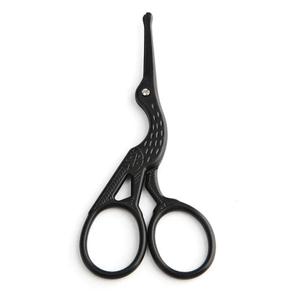 Stainless Steel Small Nail Scissors Eyebrow & Nose Hair Trimmer with Tweezers Manicure Facial Makeup Tool