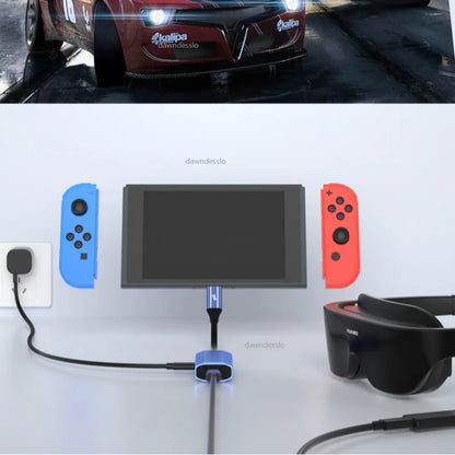 AR Glasses Hub Multi-Device USB-C to HDMI Adapter – Type-C Video Converter with Charging Support for XREAL, RayNeo & Nintendo Switch