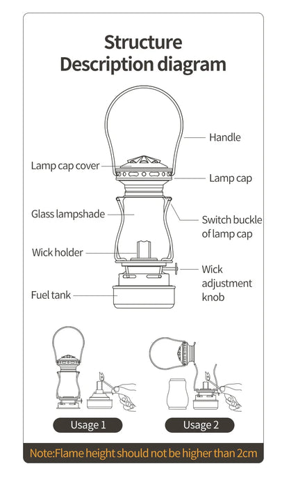 ThousWinds Twilight Kerosene Camping Lantern – Portable Retro Oil Lamp for Outdoor Picnic and Backpacking