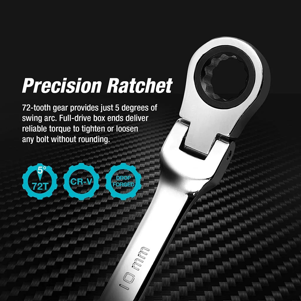 Professional Ratchet Wrench Set – Complete Socket & Flat Wrench Tool Kit for Automotive & Mechanical Repairs