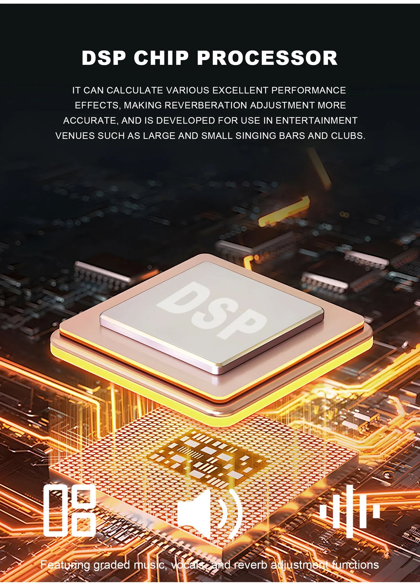 Professional Digital Reverberation DSP Processor - Multi-Effect Audio Equalizer for Enhanced Sound