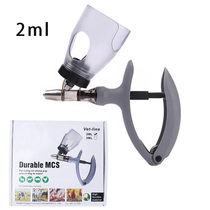 2ml/5ml Poultry Automatic Syringe — Adjustable Continuous Vaccine Injector for Veterinary Use