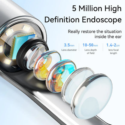 Visual Ear Wax Cleaner with Camera – Safe Earwax Removal Endoscope, 5M Luminous Otoscope & Ear Cleaning Tools for Ear Care
