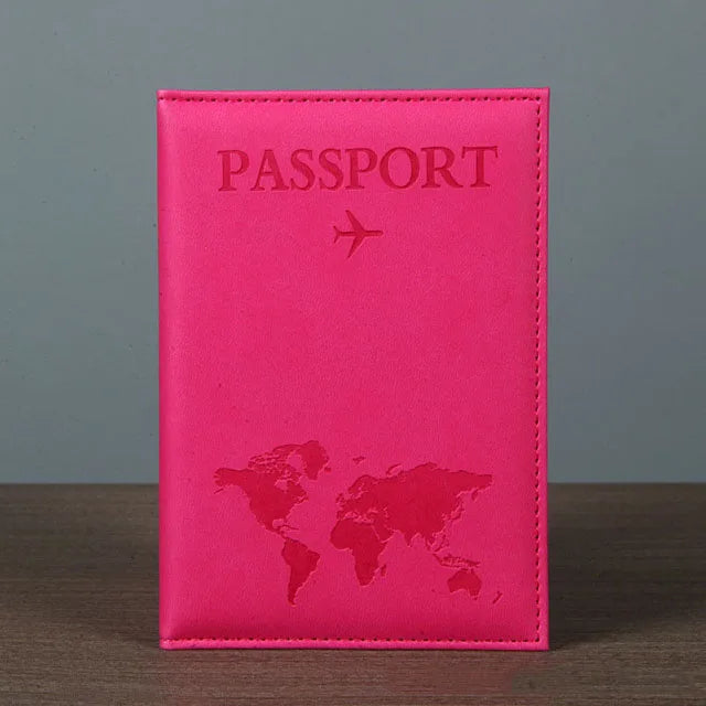 World Map Lover Passport Cover – Hot Stamping Travel Passport Holder Case for Men & Women, Fashion Wedding Gift Organizer