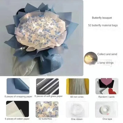 Butterfly Bouquet DIY – Handmade Artificial Flowers, Thoughtful Gift for Girlfriend, Birthday, Proposal & Wedding Decoration