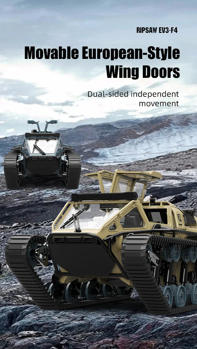JJRC C8812 LED Tracked Tank RC Car — Full-Scale Simulation Model, Drift Remote Control Off-Road Vehicle Toy for Boys Gift