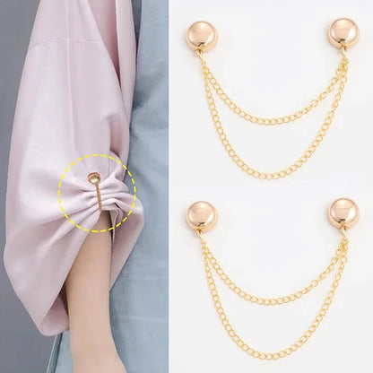 2pcs Multi-Function Magnetic Clothing Clips – Metal Button Pin for Clothes, Scarves & Pants