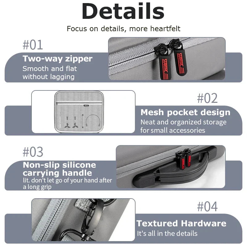 NEO Drone PU Storage Bag — Portable Large Capacity Shoulder & Handheld Organizer for DJI Neo RC-N3 with Shock Absorbing Protection
