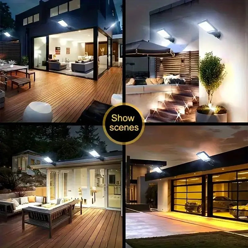 1/2/4-Pack Solar Street Lights – 108 COB LED Outdoor Wall Lights with Remote Control, Motion Sensor & Adjustable 3 Modes